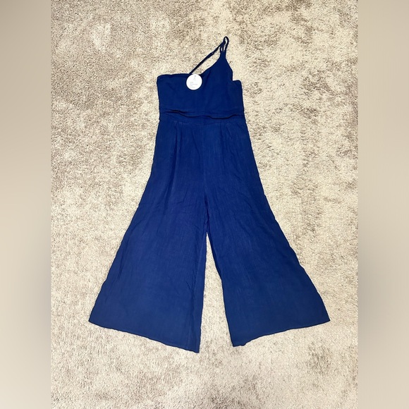 Anrabess One Shoulder High Waist Wide Leg Jumpsuit With Pockets Size L - Picture 3 of 9
